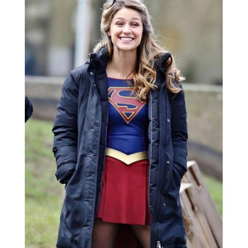 Kara Danvers Supergirl Blue Puffer Coat